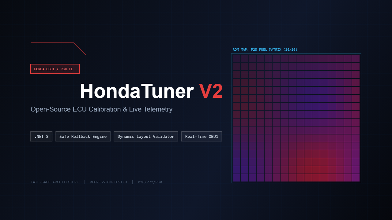 HondaTuner: Açık Kaynak OBD1 ECU Kalibrasyon ve Canlı Telemetri kapak görseli