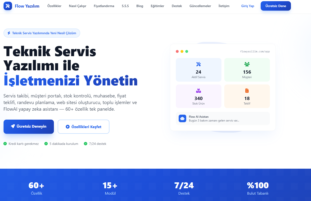 Flow Yazılım Teknik Servis Yönetimi kapak görseli